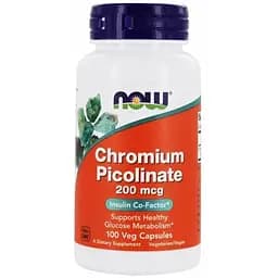 Хром піколінат Now Foods 200 мкг 100 вегетаріанських капсул