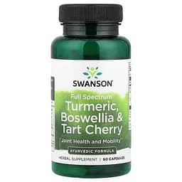 Трав’яний комплекс Swanson Turmeric, Boswellia & Tart Cherry Full Spectrum, 60 капсул - мініатюра 1