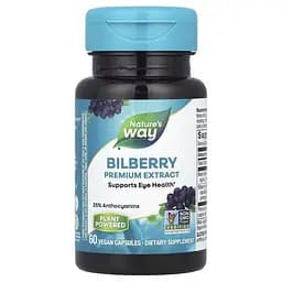 Екстракт ягід чорниці Nature's Way Bilberry Premium Extract, 60 вегакапсул для підтримки очей та покращення зору - мініатюра 1