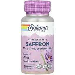 Екстракт шафрану Solaray Vital Extracts Saffron 30 мг 30 веганських капсул - мініатюра 1
