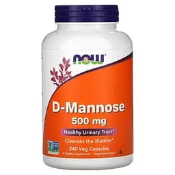 D-манноза NOW D-Mannose 500 mg, 240 вегакапсул - мініатюра 1