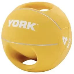 М'яч медбол York Fitness із двома ручками 4кг жовтий