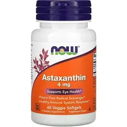 Натуральна добавка Now Astaxanthin 4 mg 60 капсул