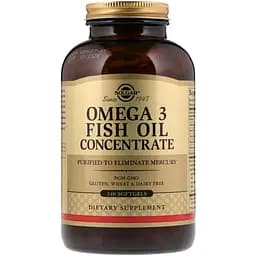 Концентрат рыбьего жира Solgar Omega-3 Fish Oil Concentrate 240 желатиновых капсул