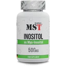 Інозітол MST Myo-Inositol 500 mg, 90 капсул для підтримки нервової системи та метаболізму