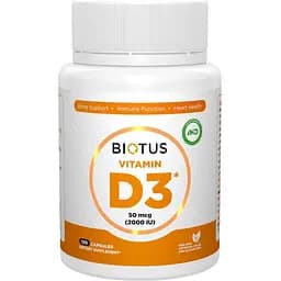 Вітамін D3 Biotus 2000 МО 120 капсул
