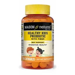 Пробіотики і пребіотики Mason Natural Healthy Kids Probiotic With Fiber Chewables, 60 жувальних таблеток