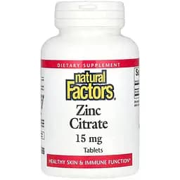 Дієтична добавка Natural Factors Zinc Citrate 15 мг 30 таблеток - мініатюра 1