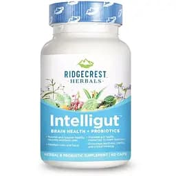 Комплекс для здоров'я мозку з пробіотиком RidgeCrest Herbals Intelligut 60 капсул