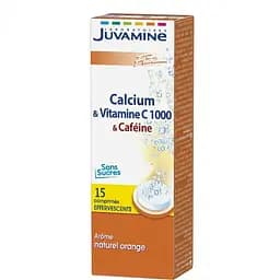 Вітаміни та мінерали Juvamine Кальцій + Вітамін C1000 + Кофеїн 60 шипучих пігулок