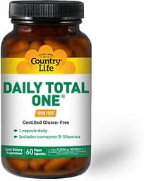 Вітаміни та мінерали Country Life Daily Total One, 60 капсул - Iron Free