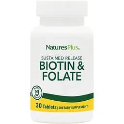 Біотин і фолієва кислота Nature's Plus 30 таблеток