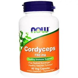Натуральна добавка Now Гриби Кордицепс 750 мг 90 капсул