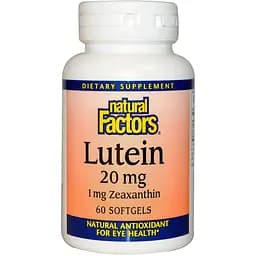 Лютеин Natural Factors Lutein 20 мг 60 желатиновых капсул