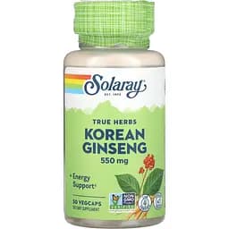 Женьшень корейський Solaray Korean Ginseng Root 550 мг 50 вегетаріанських капсул (2023-10-2379)