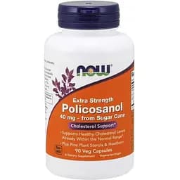 Натуральная добавка NOW Policosanol Extra Strength 40 mg, 90 капсул