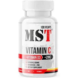 Витамины и минералы MST Nutrition Vitamin C + D3 + Zinc 100 вегакапсул