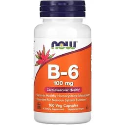 Витамины и минералы Now Vitamin B6 100 мг 100 вегакапсул
