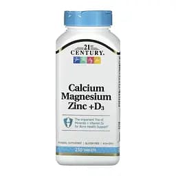 Вітамінно-мінеральний комплекс 21st Century Calcium Magnesium Zinc +D3 250 таблеток