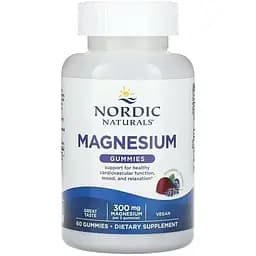 Магній Nordic Naturals 300 мг смак чорниці та лаванди 60 жувальних цукерок