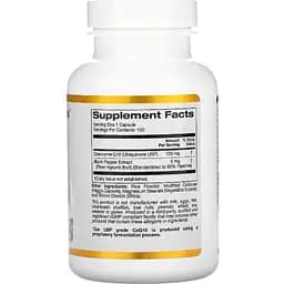 Коензим Q10 USP із біоперином California Gold Nutrition CoQ10 USP with Bioperine 100 мг 150 вегетаріанських капсул - мініатюра 2