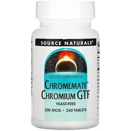 Вітаміни та мінерали Source Naturals Chromemate Chromium GTF Yeast-Free 200 мкг 240 таблеток