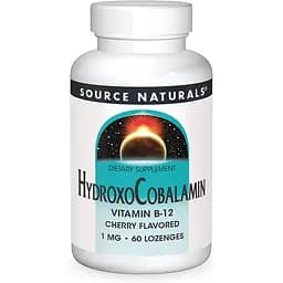 Вітамін B12 Source Naturals Hydroxocobalamin 60 таблеток для підтримки мозку