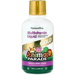 Жидкие витамины для детей Natures Plus Animal Parade Gold, 473 мл.