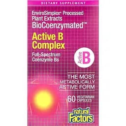 Активний комплекс вітамінів B Natural Factors Active B Complex BioCoenzymated 60 вегетаріанських капсул