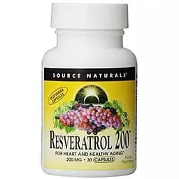Ресвератрол Source Naturals Resveratrol 200 mg, 30 таблеток для захисту від стресів
