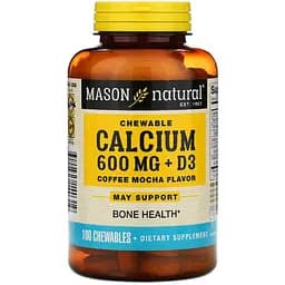 Кальцій D3 Mason Natural Calcium + D3 зі смаком кави та мокко 100 жувальних пігулок
