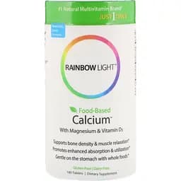 Кальцій з магнієм і вітаміном D3 Rainbow Light Food-Based Calcium 180 таблеток
