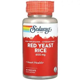Червоний дріжджовий рис Solaray Red Yeast Rice 600 мг 45 веганських капсул - мініатюра 1