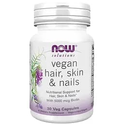 Дієтична добавка Now Vegan Hair, Skin & Nails 30 капсул