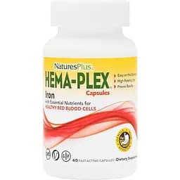 Витамины и минералы Natures Plus Hema-Plex 60 вегакапсул