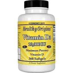Витамины и минералы Healthy Origins Vitamin D3 10000 IU 360 капсул