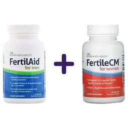 Набір: репродуктивне здоров'я чоловіків Fairhaven Health FertilAid for men 90 капсул + репродуктивне здоров'я жінок Fairhaven Health FertileCM 90 капсул