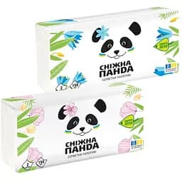 Серветки паперові Сніжна Панда двошарові дизайн в асортименті 150 шт.