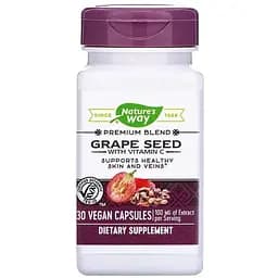 Экстракт виноградных косточек Nature's Way Grape Seed с витамином С 100 мг 30 капсул