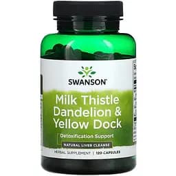 Розторопша Swanson Milk Thistle Dandelion & Yellow Dock 120 капсул