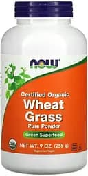Натуральна добавка NOW Certified Organic Wheat Grass Pure Powder, 255 грам
