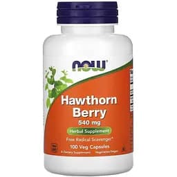 Натуральная добавка NOW Hawthorn Berry 540 mg, 100 вегакапсул