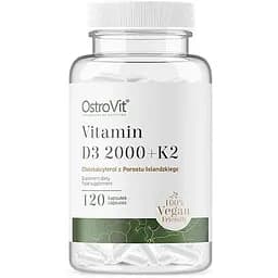 Вітаміни та мінерали OstroVit Vege Vitamin D3 2000 +K2 120 вегакапсул