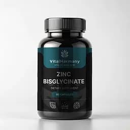 Бісгліцинат цинку VitalHarmony Zinc Bisglycinate 90 капсул для підтримки імунної системи