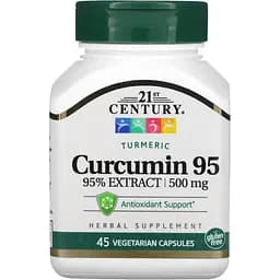 Натуральна добавка 21st Century Curcumin 95, 500 mg 45 вегакапсул