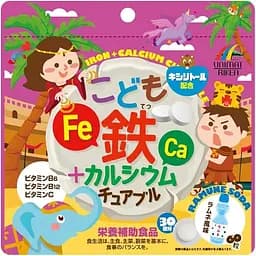 Дієтична добавка "Жувальні таблетки з залізом та кальцієм для дітей" Unimat Riken 60 шт.