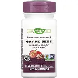 Екстракт виноградних кісточок Nature's Way Premium Extract Grape Seed 100 мг 60 вегетаріанських капсул