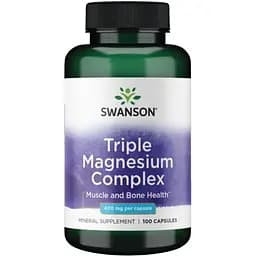 Мінерали Swanson Triple Magnesium complex 100 капсул