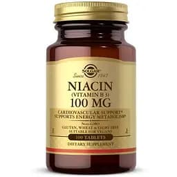 Витамины и минералы Solgar Niacin 100 mg Vitamin B3 100 таблеток