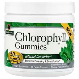 Хлорофіл Nature's Answer Chlorophyll Gummies смак м'яти 60 жувальних цукерок